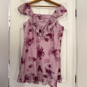 Floral Ruffle Sundress in Light Lilac